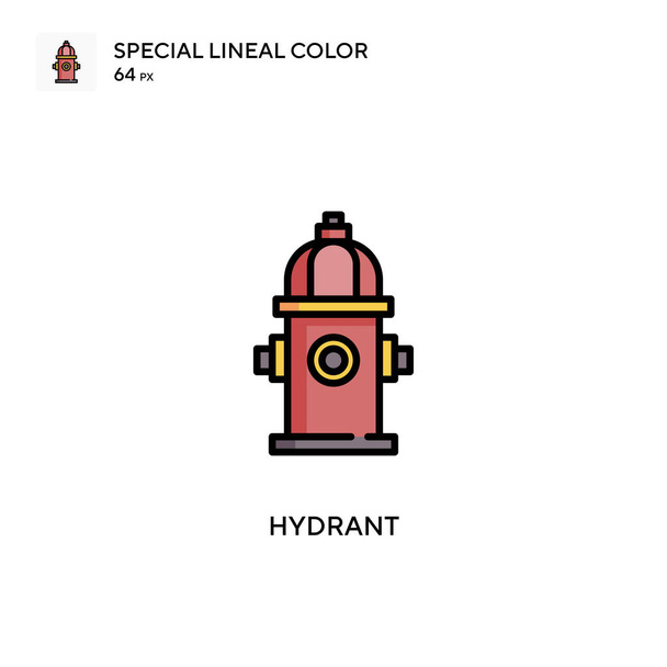 Hydrant Specjalna ikona koloru linii. Ilustracja szablonu projektu symbolu dla mobilnego interfejsu WWW. - Wektor, obraz