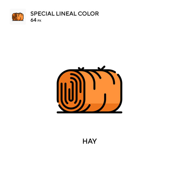 Icona speciale del colore lineare del fieno. Modello di disegno simbolo illustrazione per elemento web mobile UI. - Vettoriali, immagini