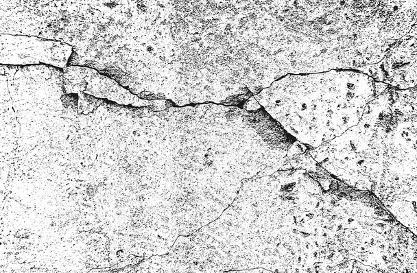 Distúrbio velho rachado textura vetor de concreto. Fundo grunge preto e branco. Pedra, asfalto, gesso, mármore. Minha coleção de texturas de fundo. - Vetor, Imagem