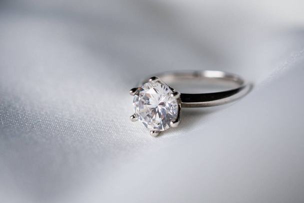 Jewelry wedding diamond ring close up - Photo, Image
