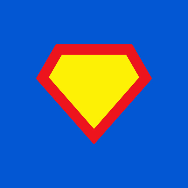 Plantilla de logotipo de superhéroe sobre fondo azul. Vector sobre fondo blanco aislado. EPS 10. - Vector, Imagen