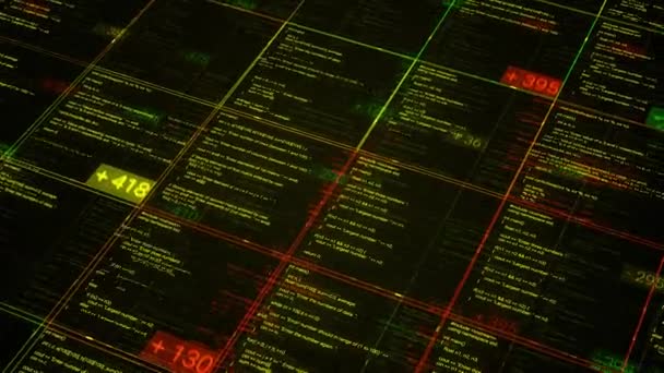 Hacker-Aktivitäten auf dem schwarzen Bildschirm des Computers. Animation. Cybercrime-Netzwerkaktivitäten mit Hacker-Terminalleitungen auf schwarzem Hintergrund, nahtlose Schleife. - Filmmaterial, Video