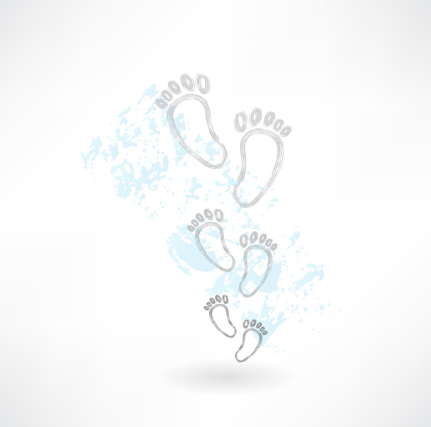 voetafdrukken grunge pictogram - Vector, afbeelding