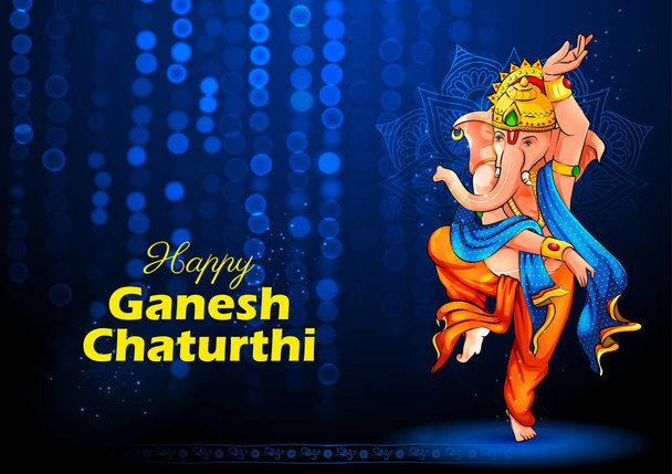 Lord Ganpati background for Ganesh Chaturthi festival of India with message meaning My Lord Ganesha - Vector, Image