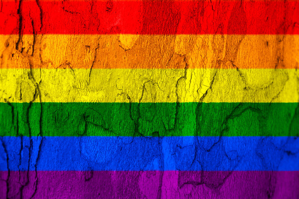 Homosexualität. Der Regenbogen ist auf Textur. Vorlage. Inhalt für den Designer. - Foto, Bild