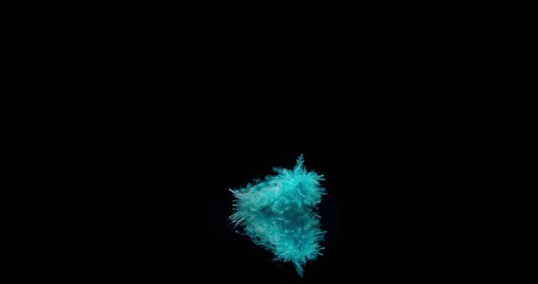 falling blue feather drifting slowly onto a reflective surface. - Photo, Image