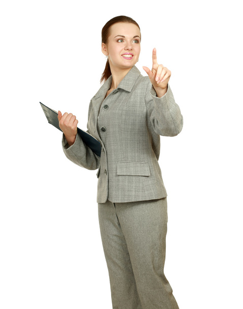 Portrait of the business woman with folder - Фото, изображение