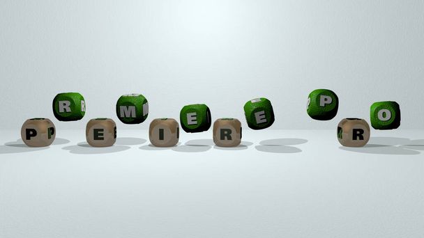 PREMIERE PRO танцюючі кубічні літери, 3D ілюстрація
 - Фото, зображення
