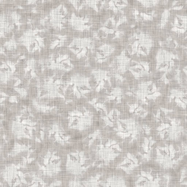 Varrat nélküli foltos szürke francia szőtt vászon textúra háttér. Régi ekru természetes lenrost minta. Ökológiai parasztház szövet textil minden nyomtatott.  - Fotó, kép