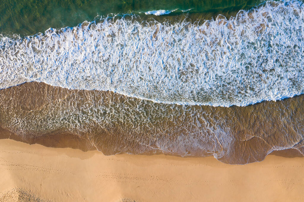 Top down view of Putty Beach on the NSW Central Coast with waves and sand - Photo, Image