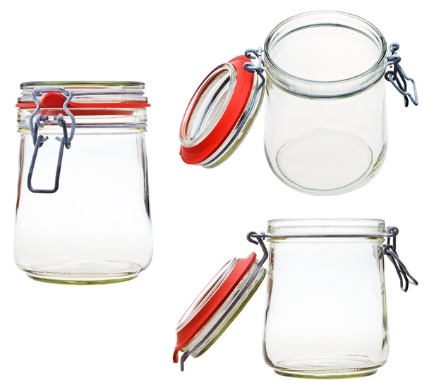 set of swingtop bale glass jar isolated - Photo, Image