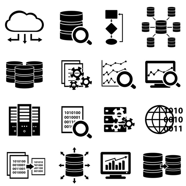 Big data and technology icons - Vector, Image