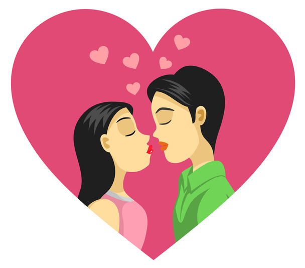 Couple Kissing, Love, Romance - Vector, Image