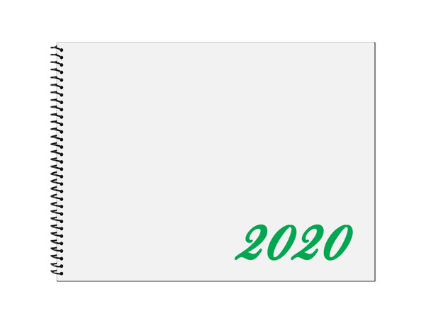 Kalender, 2020, geïsoleerde, witte achtergrond, 3d illustratie - Foto, afbeelding