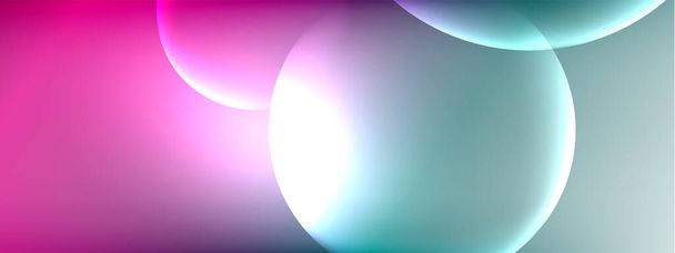 Vector abstract background liquid bubble circles on fluid gradient with shadows and light effects. Shiny design templates for text - Vecteur, image