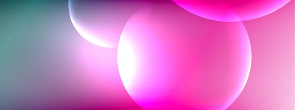 Vector abstract background liquid bubble circles on fluid gradient with shadows and light effects. Shiny design templates for text - Vecteur, image