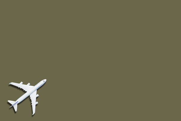 Model plane,airplane on green color background. - Foto, Imagem