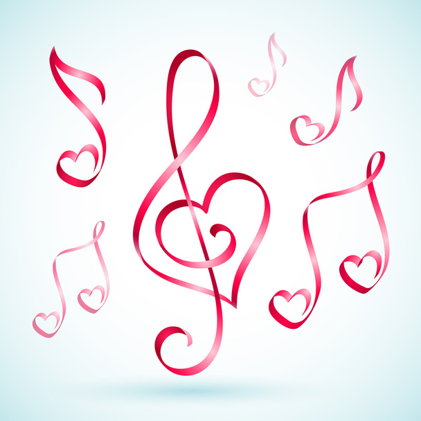 Musical note ribbons - Vector, Image
