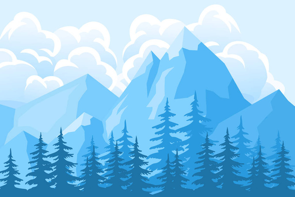Winter Landscape Background - Vector, imagen