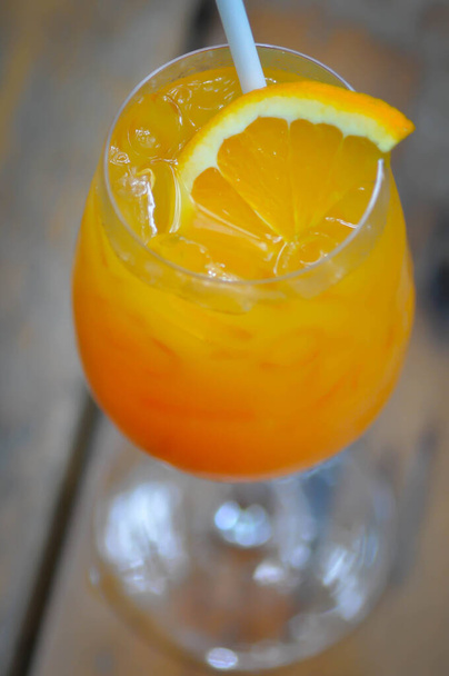 juice, orange juice with orange topping - Zdjęcie, obraz