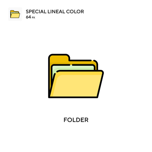 Folder Speciale lijnkleur pictogram. Illustratie symbool ontwerp sjabloon voor web mobiele UI element. Perfecte kleur modern pictogram op bewerkbare slag. - Vector, afbeelding