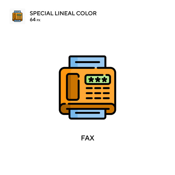 ファックス特殊線色アイコン。WebモバイルUI要素用のイラスト記号デザインテンプレート。編集可能なストローク上の完璧な色現代ピクトグラム. - ベクター画像