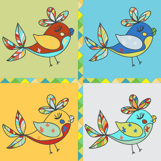 background with bird parrot - Vector, Imagen
