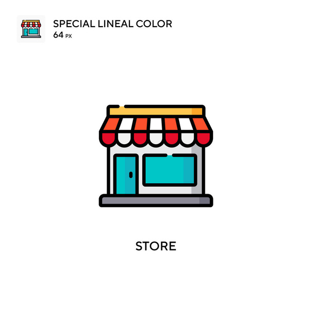 Store Speciale icona a colori lineari. Illustrazione modello di design simbolo per elemento web mobile UI. Pittogramma moderno a colori perfetto sul tratto modificabile. - Vettoriali, immagini
