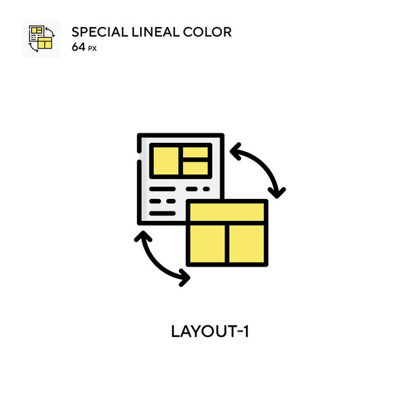 Layout-1 Különleges lineáris szín ikon. Illusztráció szimbólum design sablon web mobil UI elem. Tökéletes szín modern piktogram szerkeszthető stroke. - Vektor, kép