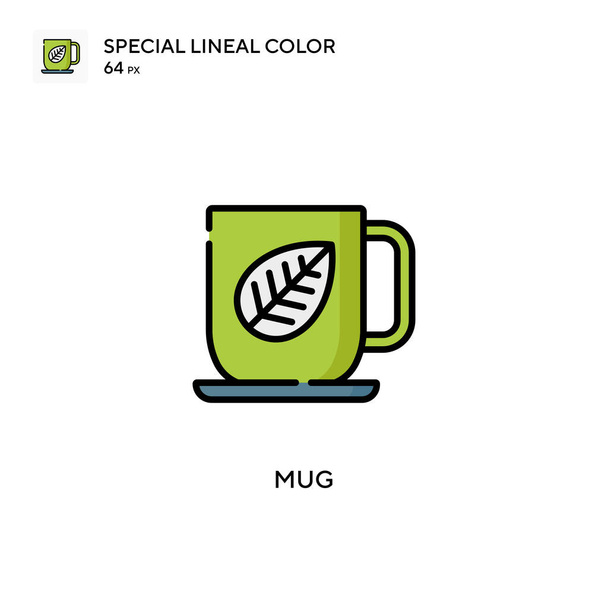 Mug Special lineal color icon. Illustration symbol design template for web mobile UI element. Perfect color modern pictogram on editable stroke. - Vector, Image