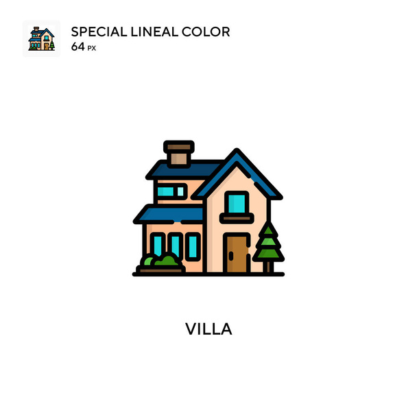 Піктограма лінійного кольору Villa Special. Шаблон дизайну символів ілюстрації для елемента інтерфейсу мобільного. Ідеальний колір сучасної піктограми на редагованому ходу
. - Вектор, зображення