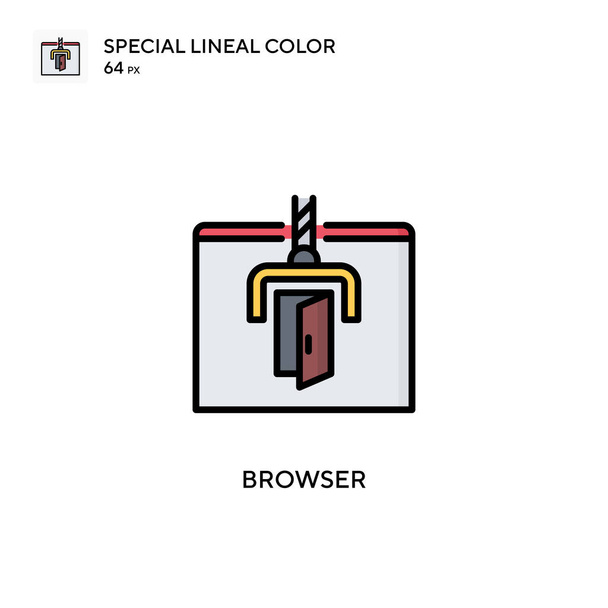 Browser Ειδική lineal εικονίδιο χρώματος. Εικονογράφηση πρότυπο σχεδιασμού συμβόλων για web κινητό στοιχείο UI. Τέλειο χρώμα σύγχρονο εικονόγραμμα σε επεξεργάσιμο εγκεφαλικό επεισόδιο. - Διάνυσμα, εικόνα
