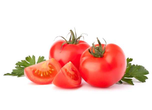 Tomato vegetables and parsley leaves still life - Foto, Bild