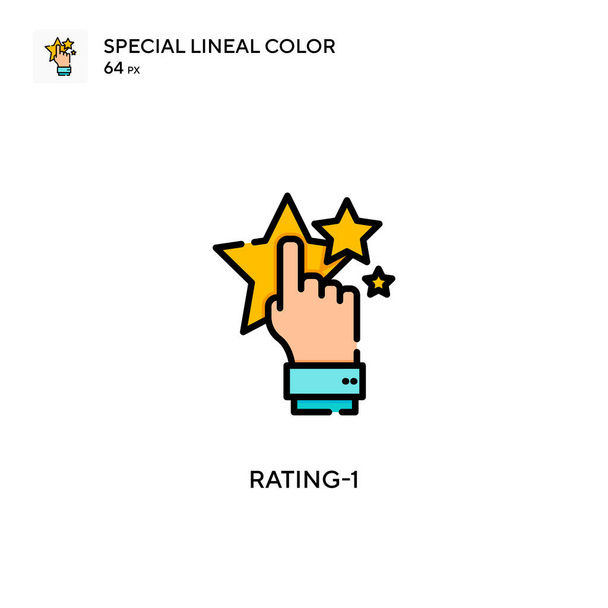 Rating-1 Special lineal color icon. Šablona návrhu symbolu ilustrace pro webový mobilní prvek uživatelského rozhraní. Perfektní barva moderní piktogram na upravitelný tah. - Vektor, obrázek