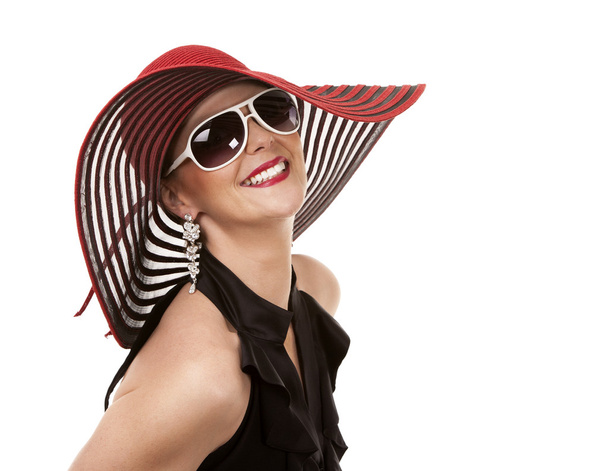 woman in red hat - Foto, imagen