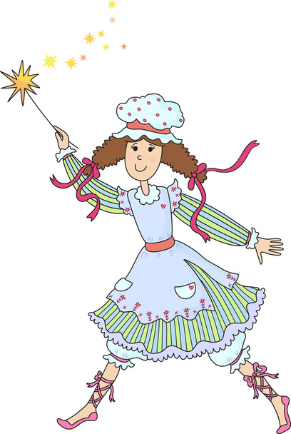 Fairy with a magic wand - Vector, Image