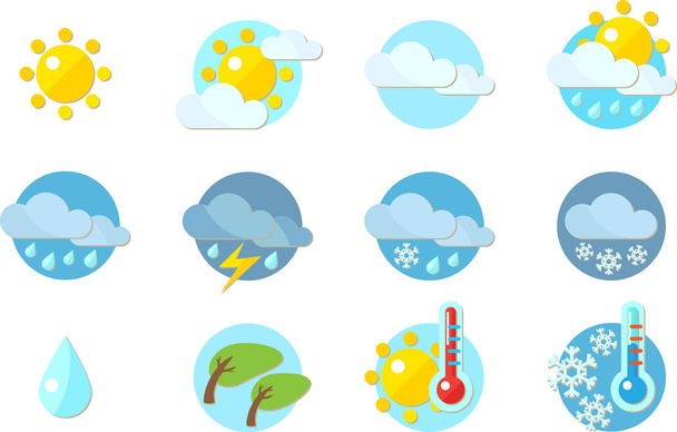 időjárási ikonok - Vektor, kép