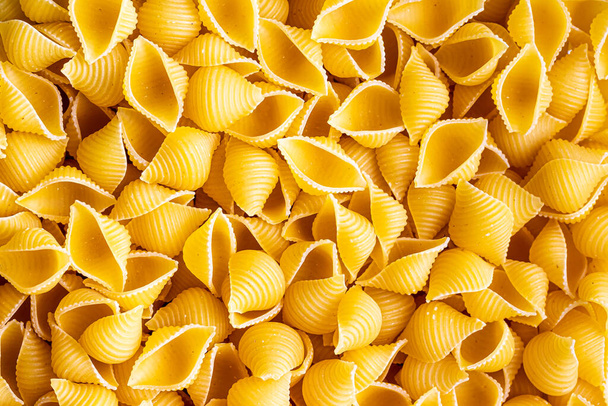 Colorful italian pasta conchiglie abstract backdrop. Traditional food. Texture. - Fotografie, Obrázek