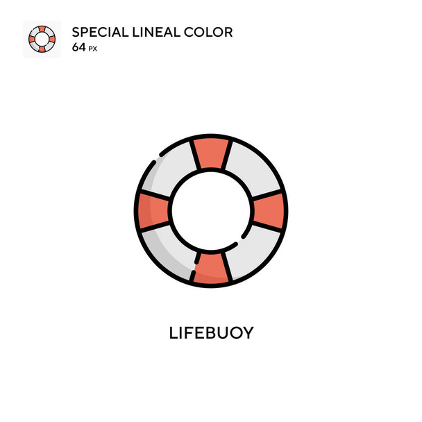 Lifebuoy Specjalna ikona koloru linii. Wzór symbolu ilustracji dla mobilnego elementu interfejsu WWW. Idealny kolor nowoczesny piktogram na skoku edytowalnym. - Wektor, obraz