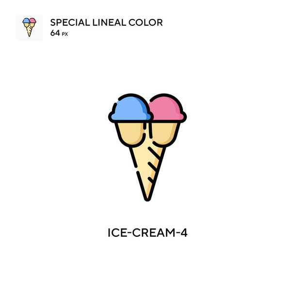 Ice-cream-4 Special lineal color icon. Illustration symbol design template for web mobile UI element. Perfect color modern pictogram on editable stroke. - Vector, Image