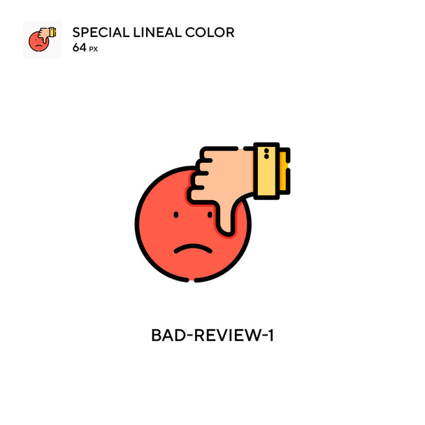 Bad-review-1 Különleges lineáris szín ikon. Illusztráció szimbólum design sablon web mobil UI elem. Tökéletes szín modern piktogram szerkeszthető stroke. - Vektor, kép
