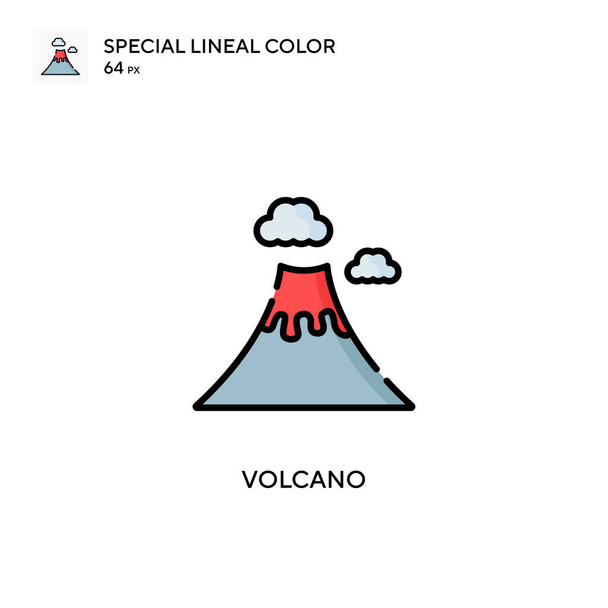 Volcano Special lineal color icon. Illustration symbol design template for web mobile UI element. Perfect color modern pictogram on editable stroke. - Vector, Image