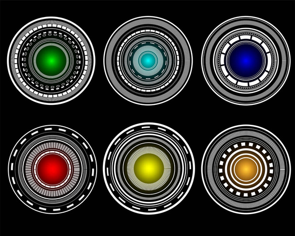 Conjunto de ojos celectrónicos. Blanco anstracto Web eye  - Vector, imagen