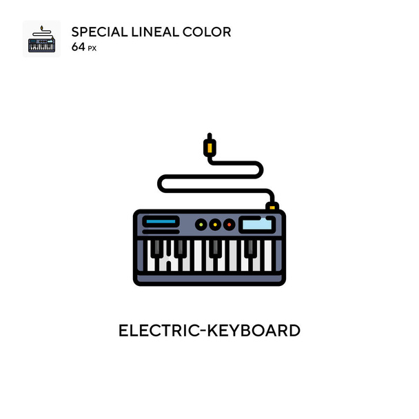 Tastiera elettrica Speciale icona a colori lineare. Illustrazione modello di design simbolo per elemento web mobile UI. Pittogramma moderno a colori perfetto sul tratto modificabile. - Vettoriali, immagini