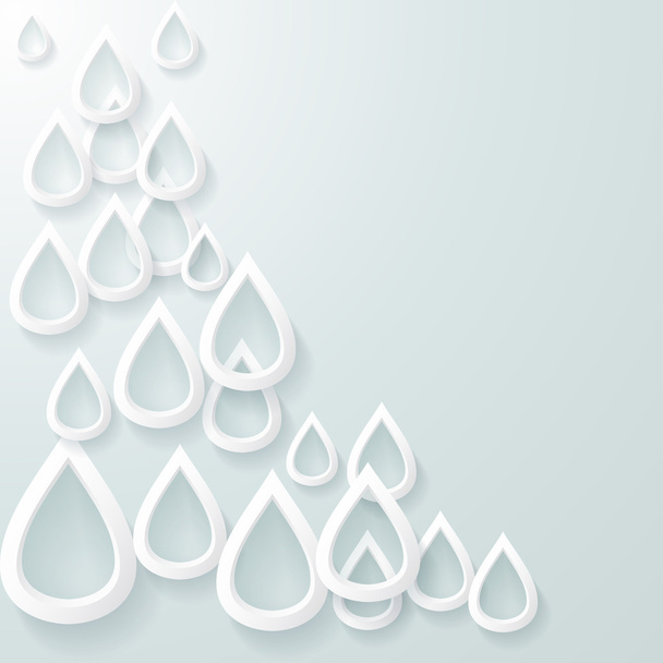 Background of white paper carved drops - Vector, imagen