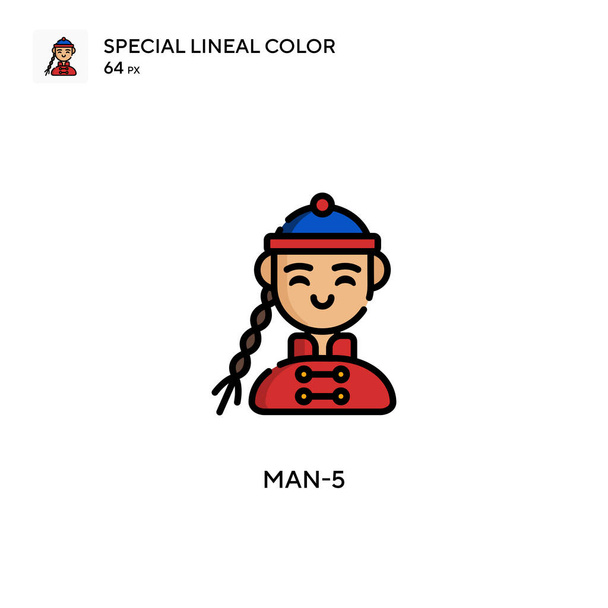 Man-5 Erityinen lineaarinen väri kuvake. Kuvitus symboli suunnittelu malli web mobiili käyttöliittymä elementti. Täydellinen väri moderni kuvamerkki muokattavissa aivohalvaus. - Vektori, kuva