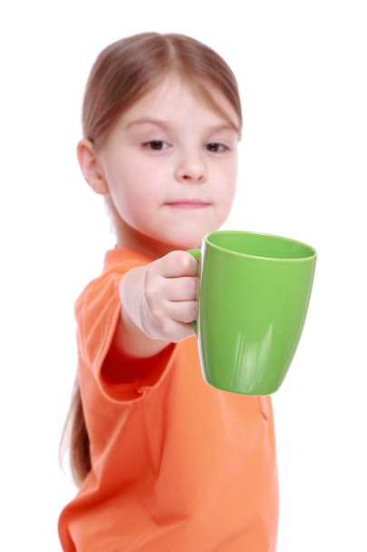 Girl with tea cup - Fotó, kép