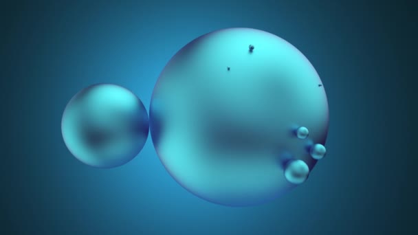 Futuristic composition of balls different size moving isolated on blue concept of illogicality - Footage, Video