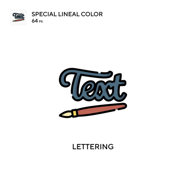 Lettering Különleges lineáris szín ikon. Illusztráció szimbólum design sablon web mobil UI elem. Tökéletes szín modern piktogram szerkeszthető stroke. - Vektor, kép
