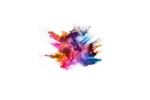 abstract powder splatted background. Colorful powder explosion on white background. Colored cloud. Colorful dust explode. Paint Holi. - Foto, Imagem